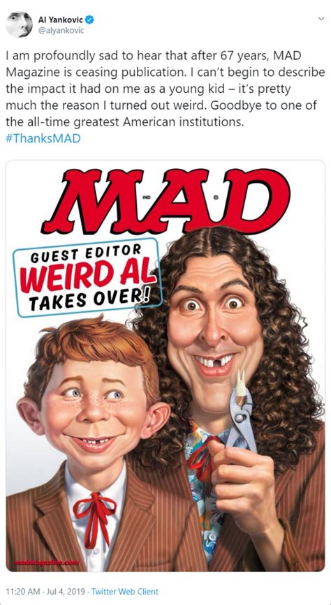 Weird Al Yankovic And Chris Miller Take Mad Magazines Demise Hard