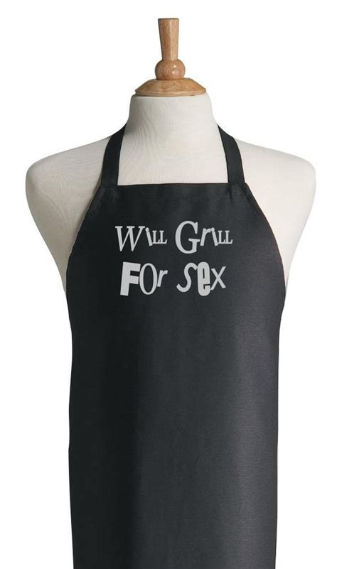Black Bbq Apron Will Grill For Sex Humorous Aprons Dark