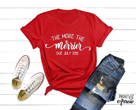 The More The Merrier Shirt Christmas Pregnancy Announcement Etsy