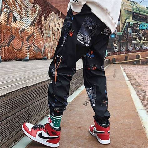 Hip Hop Pants Men Loose Joggers Print Streetwear Harem Pants In 2020