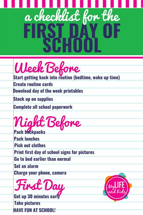 How To Have A Great First Day Of School My Life And Kids