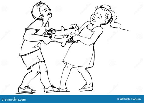 Boy And Girl Fighting Coloring Pages