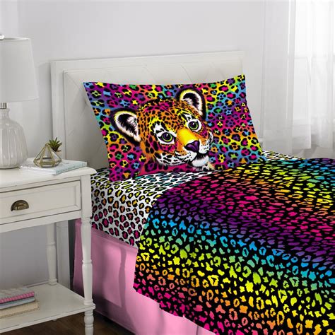 Lisa Frank Sheet Set Kids Bedding Rainbow Cheetah Print 3 Piece Twin