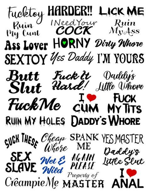 31 Kinky Temporary Tattoos For Adults Master Slave Bdsm Sex Etsy. 