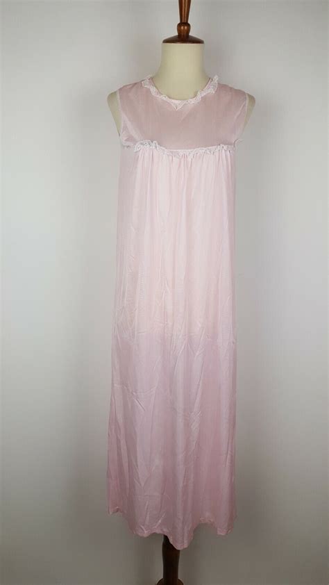 sears growing girl nightgown vintage pink nylon bab… gem
