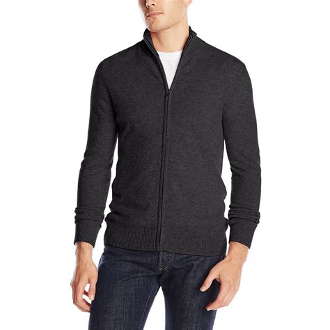 12 Mock Neck Full Zip Cashmere Sweater For Men