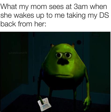 your dreaming mom to back to sleep mike wazowski sulley face swap know your meme