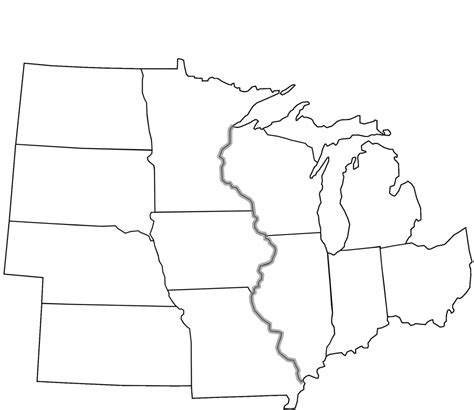 Us Midwest Region Map Blank Quiz Usa Fine Games Thecheesebasket