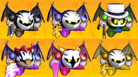 Kirby Battle Royale All Meta Knight Headgear And Colors Youtube