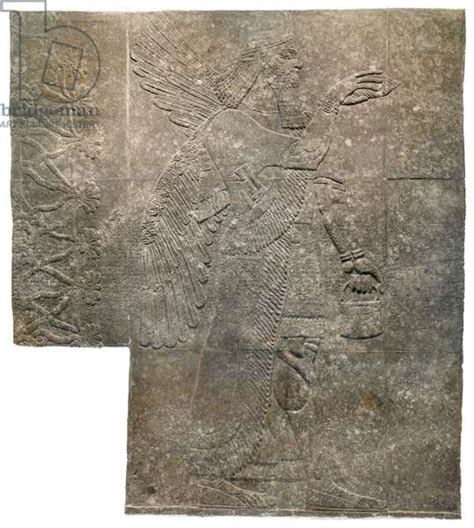 Relief Of Winged Human Headed Genie From The Palace Of Ashurnasirpal