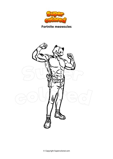 Coloring Page Fortnite Meowscles Supercolored