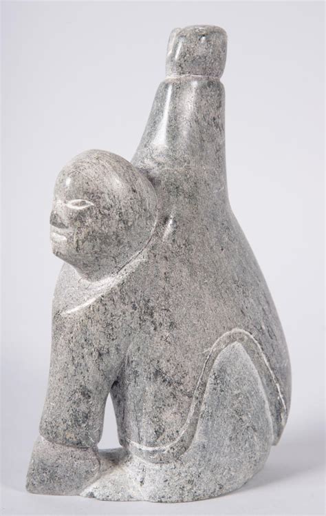 Lot Inuit Sculpture Of A Person Balancing With One Arm On The Ground