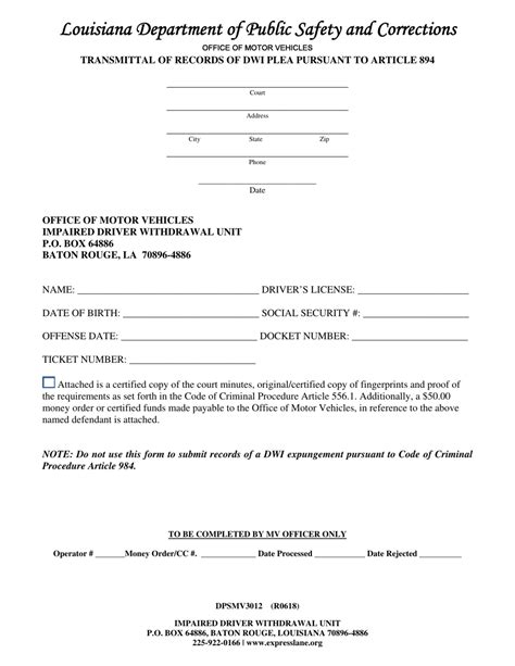 Form Dpsmv3012 Fill Out Sign Online And Download Fillable Pdf Louisiana Templateroller