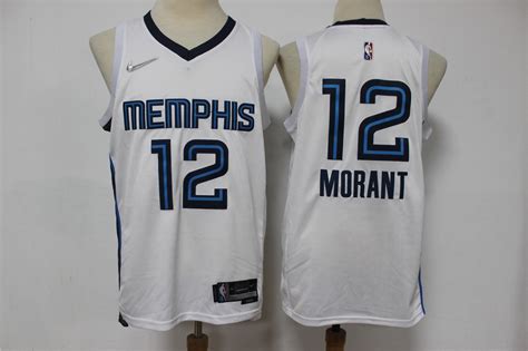 Mens Memphis Grizzlies 12 Ja Morant White Nike 75th Anniversary