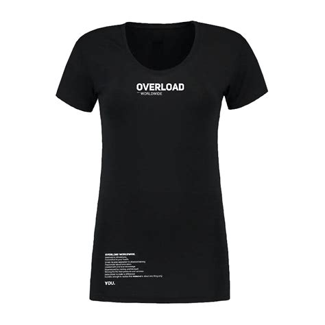 women t shirt black overload worldwide