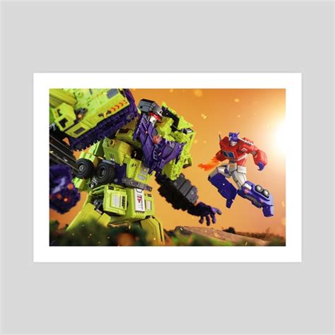 Optimus Prime Versus Devastator An Art Print By Cybertron Warriors