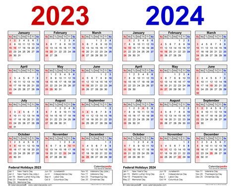 2023 To 2024 Calendar 2024 Calendar Printable