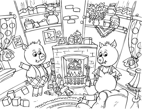 The three little pigs story coloring pages are a fun way for kids of all ages to develop creativity, focus, motor skills and color recognition. {title} (avec images) | Les trois petits cochons, Petits ...