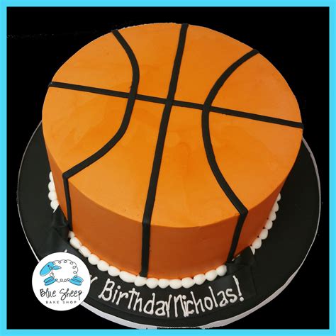 Buttercream Basketball Birthday Cake Blue Sheep Bake Shop