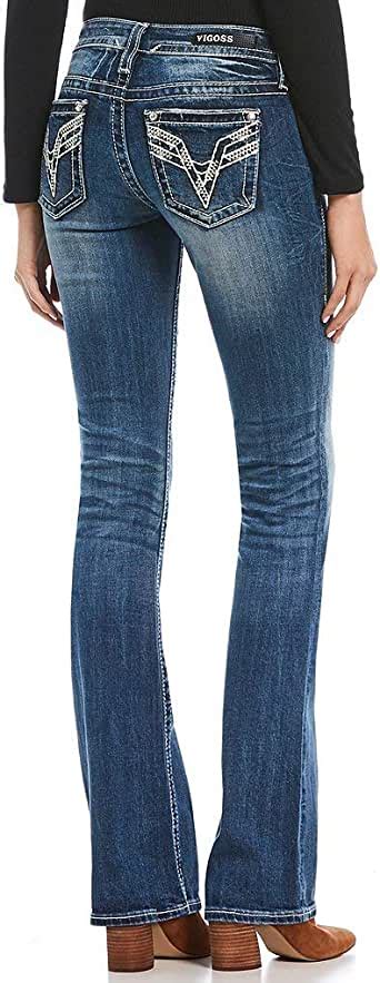 Vigoss Womens Chelsea Classic Fit Bootcut Jeans Medium
