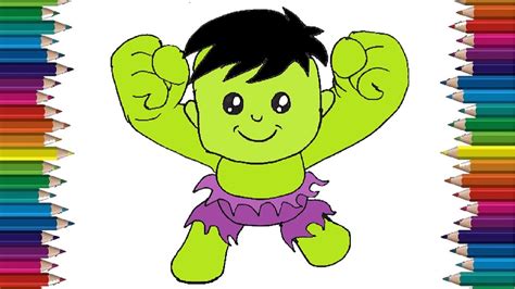 How To Draw Baby Hulk Easy Cartoon Drawings Step By Step Youtube