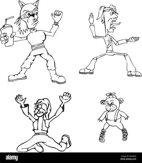 Cartoon Character Clip Art Black And White