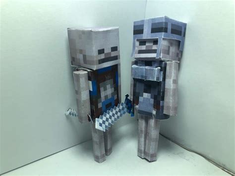 Pixel Papercraft Melee Armored Skeleton Minecraft Dungeons Arcade