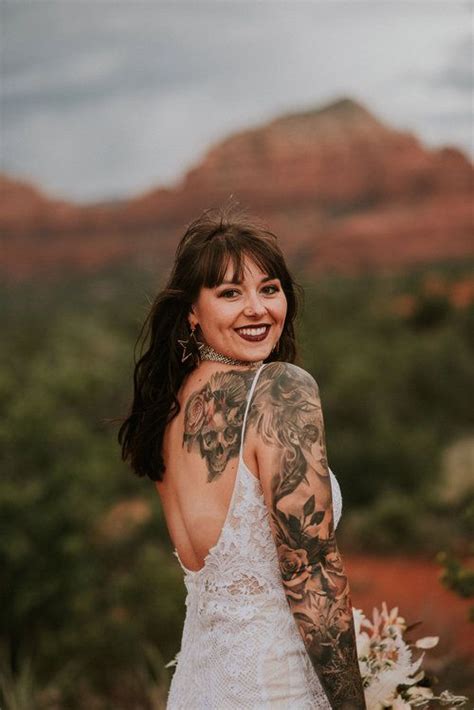 65 Gorgeous Brides That Embrace Their Tattoos Weddingomania