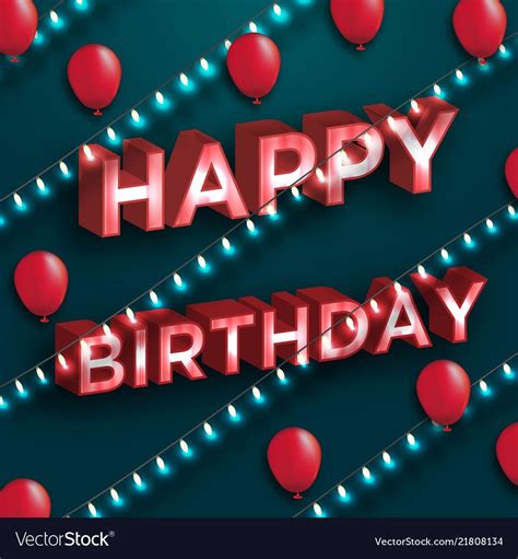 Happy Birthday Typography Design For Greeting Vector Image On