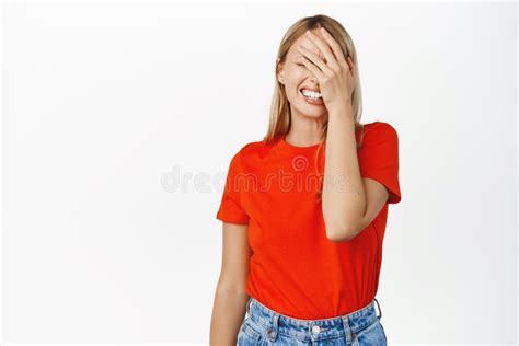 Crying Frustrated Blond Woman Facepalm Standing Disappointed Upset