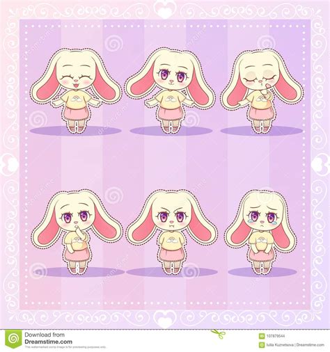 Sweet Kitty Little Cute Kawaii Anime Cartoon Bunny Rabbit