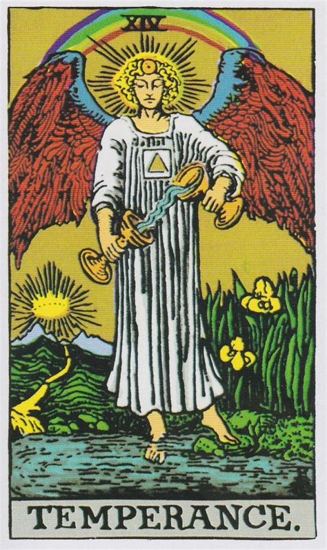 Its major themes deal with patience, virtue, purpose, and balance. Temperance - Albano-Waite Tarot | Temperance tarot card, Tarot cards art, All tarot cards