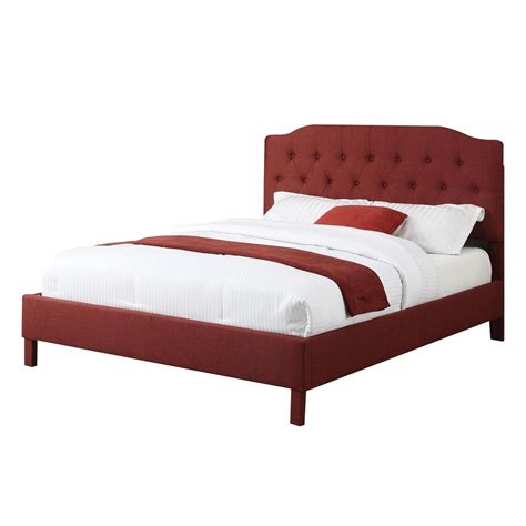 Homeroots Amelia Red King Bed With Solid Wood 285247 The Home Depot
