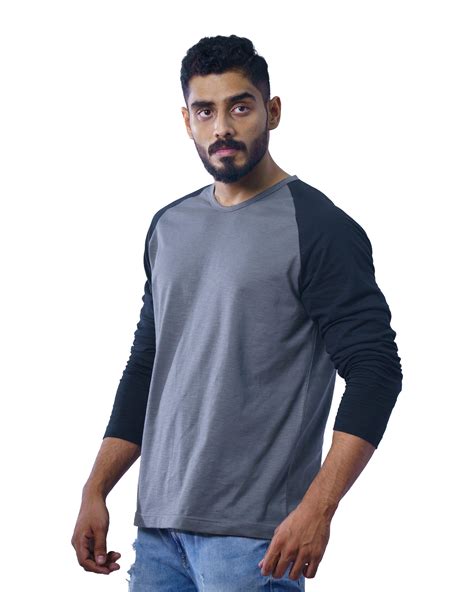 Crew Neck Dual Colour Full Sleeve Regular Fit T Shirts For Men Sizes F N A S H