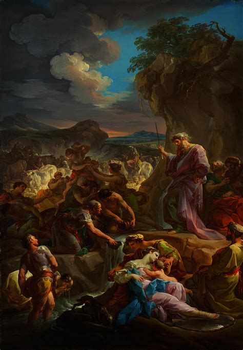 Moses Striking The Rock Painting By Celestial Images Fine Art America