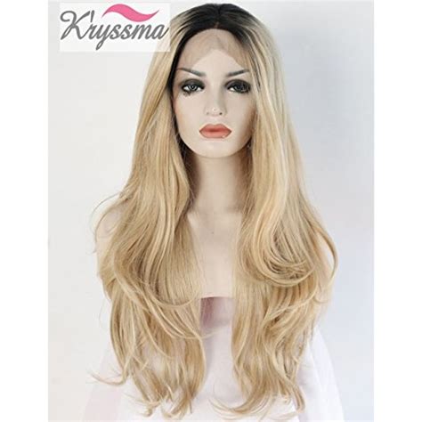 Kryssma Ombre Blonde Lace Front Wigs For Women 2 Tone Color Black