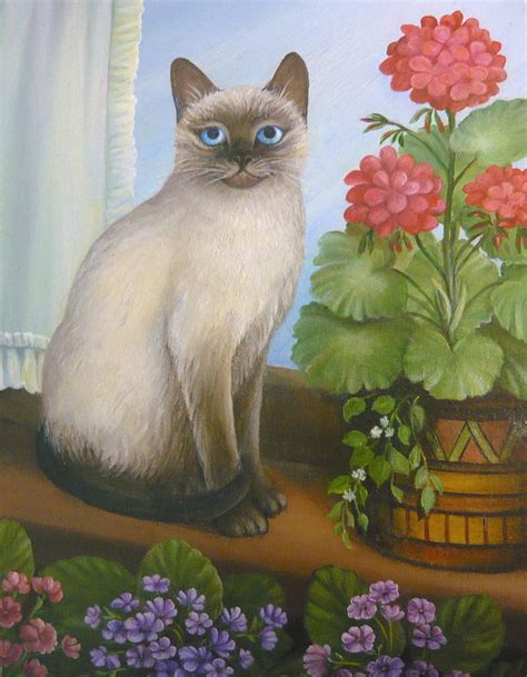 Samantha The Siamese Cat Painting By Vivian Eagleson Fine Art America