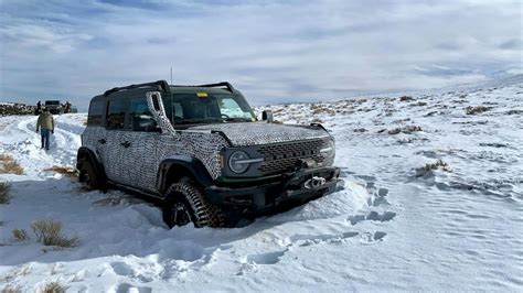 2022 Ford Bronco Everglades Snow Testing In Mountains Near Death Valley