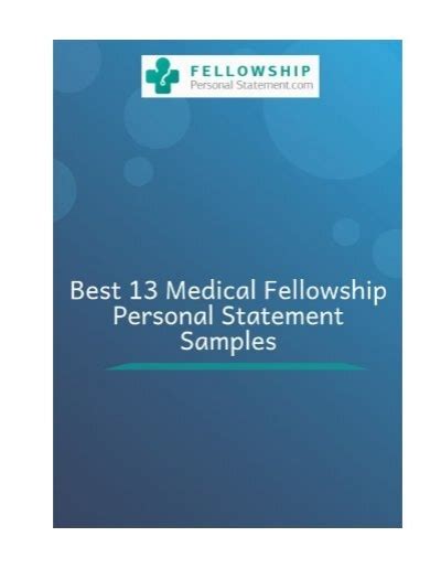 Best 13 Medical Fellowship Personal Statement Samples