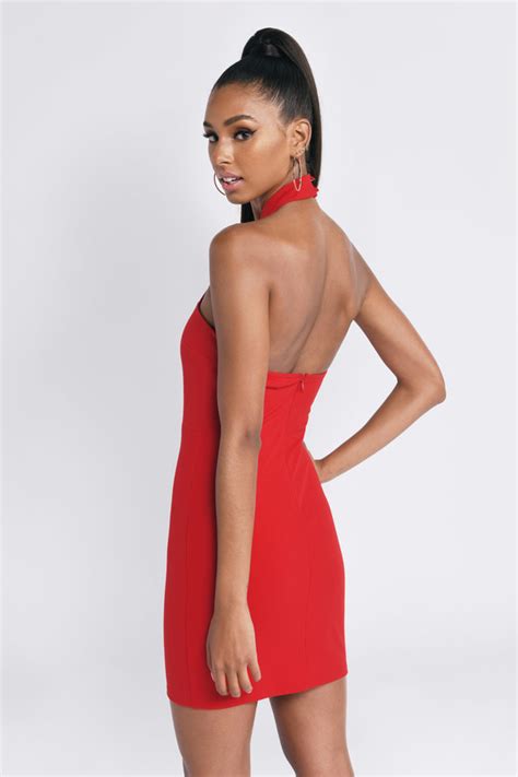 Sexy Red Bodycon Dress Halter Mini Dress Stunning Red Dress 31 Tobi Us