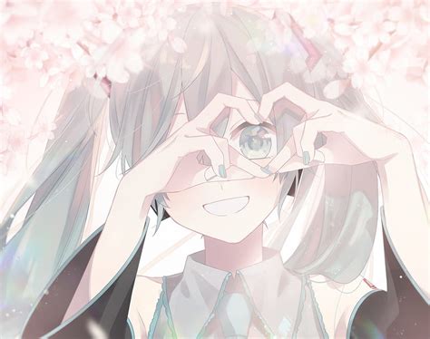 Anime Vocaloid Hatsune Miku Pigtail Smile Hd Wallpaper Peakpx