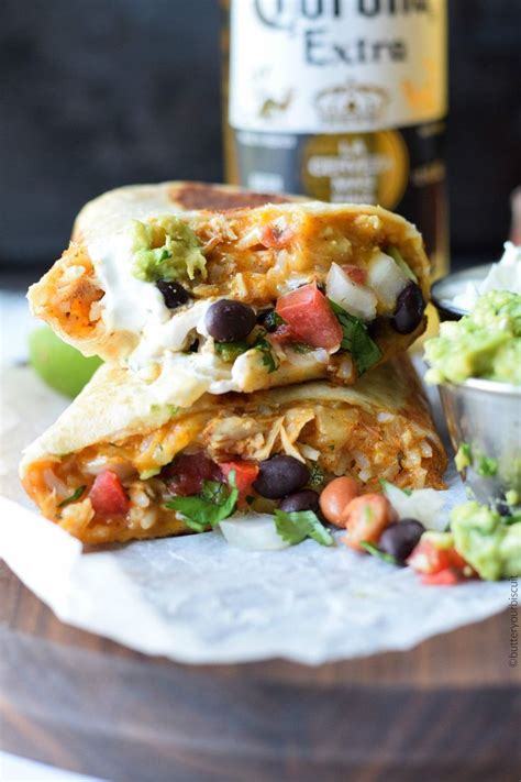 Cook the burrito filling ingredients in a skillet over medium heat, add the chicken and stir thoroughly (per recipe below). Slow Cooker Cheesy Chicken Burrito | Recipe (With images ...