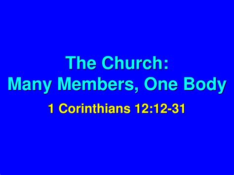 Ppt The Church Many Members One Body Powerpoint Presentation Free