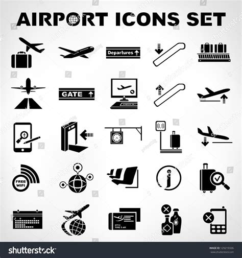 Airport Sign Airport Icons Set Ad Affiliate Signairportset