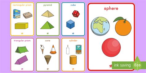 3d Shapes With Real World Examples Poster Common Core Math 3d Shapes