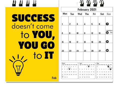 Accuprints Motivational 2021 Calendar For Desk Motivation 2021 Planner