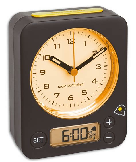 Radio Controlled Alarm Clock With Digital Alarm Setting Combo Tfa