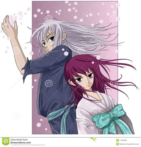 Boy And Girl Anime Style Royalty Free Stock Images Image 17248389