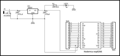 Power Supply For Nodemcu Esp8266 Wifi Module Circuit Diagram