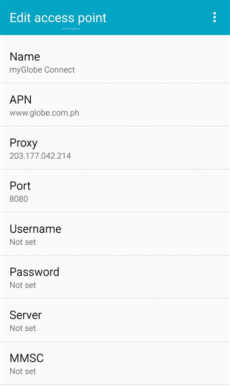 How To Manually Create Myglobe Connect Apn Settings On Your Phone